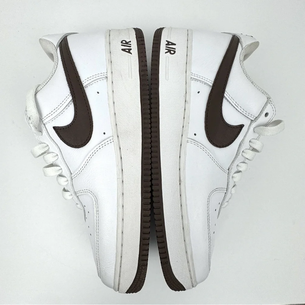 Nike Air Force 1 Low Anniversary Edition. White and Chocolate Brown. Mens size 9